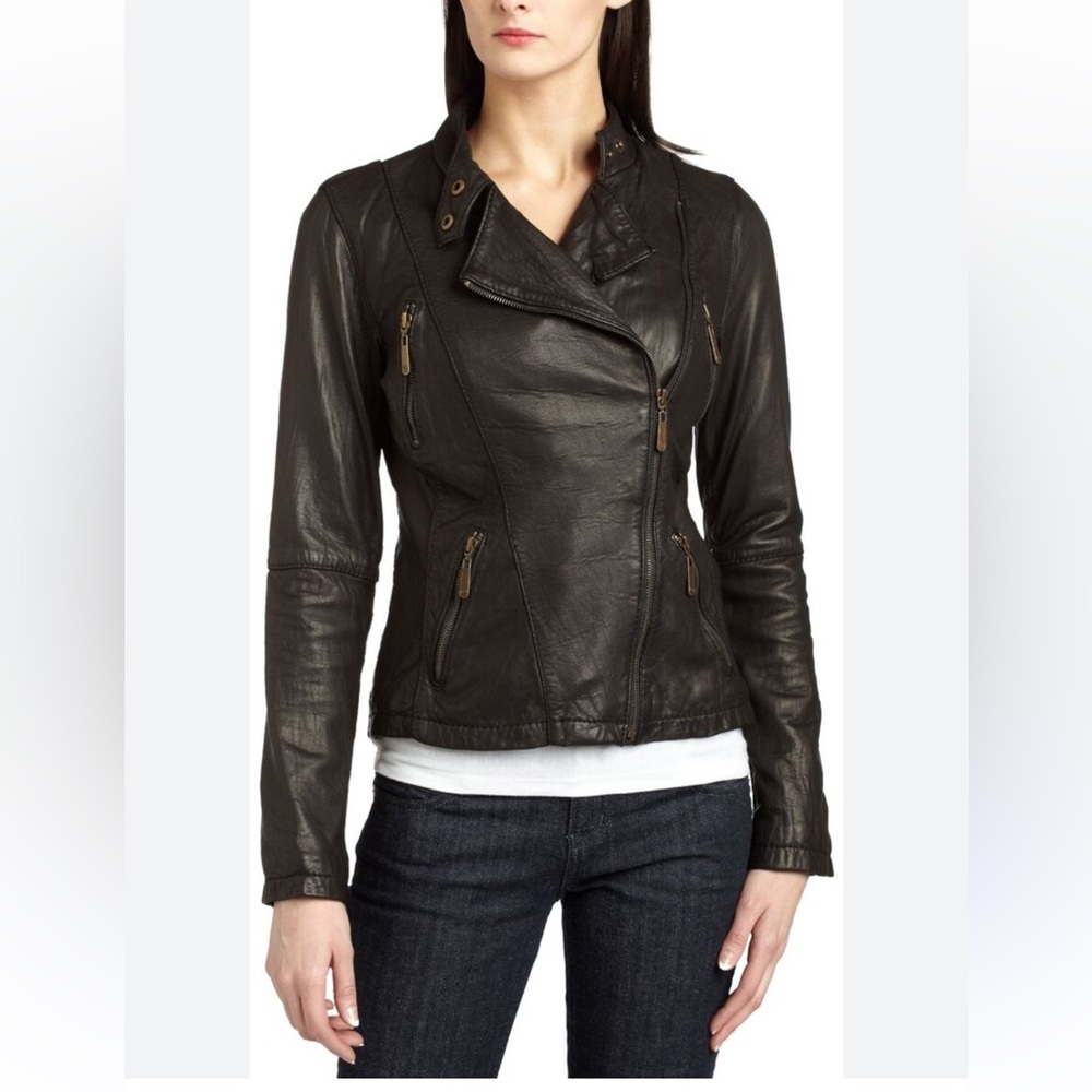 Michael Kors Women's Asymmetrical Leather Moto Jacket In Black